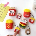 HOT Cute Food Burger Hamburger Popcorn Custodia di ricarica per auricolare wireless in silicone per Apple AirPods 1 2 pro Auricolare Bluetooth