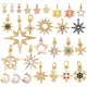 Trendy Star Moon Colorful Charm Pendant Mini Five-Pointed Star 18K Gold Cubic Zirconia CZ