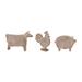 Floral Etched Farm Animal (Set of 3) - Cow: 7.75" x 2.25" x 5.25"