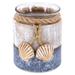 CoTa Global Silver Sea Sea Shell Candle Holder with Sea Shells & Rope - 3.2″Lx2.8″Wx2.8″H
