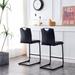 PU Leather Armless Bar Chairs Set of 2, Metal Frame Counter Heigh Dining Chairs with Footstool for Cafe & Bar Counter