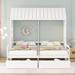 Twin Size House Beds with 2 Drawers, Double Wood House Bed Frame,White