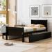 Twin Size Wood Platform Bed with 4 Drawers and Streamlined Headboard & Footboard