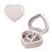 Faux Leather Heart Shape Jewelry Box with Mirror 5 Ring Row 2 Section - 3.94 x 3.5 x 2.00 inches