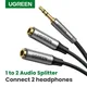 UGREEN Headphone Splitter 3.5mm 2 Way Aux Male to Female Earphone Audio Adapter Double Stereo Y