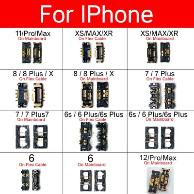 2 stücke Inline FPC Batterie Stecker Halter Für iphone 11 12 Pro Max XS XR X 6 6s 7 8 plus SE 2020 Innen Stecker Motherboard Clip