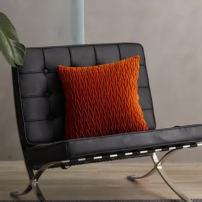 Orange Samt Kissen bezug drei dimensionale geometrische Kissen bezug 45 × 45cm cojines decora tivos para sofá für zu Hause Image