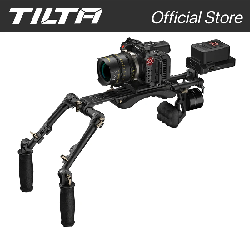 Tilta TA-LSR-B leichte Schulter Rig schwarz kompatibel mit Sony für Canon BMPCC Nikon Kamera einzigartige Manfrotto/Arca Grundplatte Image