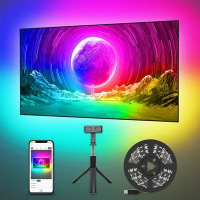 Coolo ambient led hintergrund beleuchtung mit telefon kamera app sync lite version für 27-75 zoll tvs pc, usb smart led streifen licht für tv apps
