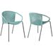 Afuera Living 18 Modern Fabric Indoor Outdoor Dining Chair in Green (Set of 2)