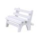 Hemoton Miniature Landscape Ornament Wooden White Double Garden Bench Porch Chair for Photo Booth Props Home Decoration