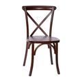 Bistro Style Cross Back Walnut Wood Stackable Dining Chair - X Back Banquet Dining Chair