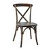 Bistro Style Cross Back Mahogany Wood Stackable Dining Chair - X Back Banquet Dining Chair