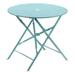 Carolina Classics 30 Folding Metal Bistro Table with Umbrella Hole in Teal