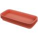 HOMEMAXS 4Pcs Rectangular Plant Saucers Plastic Plant Saucers Planter Drip Tray Flower Pot Saucers