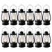 Vintag Candle Lanterns for Indoors 12Pcs Mini Lantern with Flicker Candles Small Hanging Lanterns for Home Decor Black