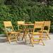 vidaXL Folding Patio Chairs 4 pcs 18.5 x24 x35.4 Solid Wood Teak