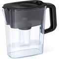 AQUAPHOR Compact 5-Cup Water Filter Pitcher - Black with 1 x B15 Filter - Fits in the Fridge Door - Reduces Limescale and Chlorine - Ideal for Five Cups