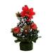 7.9Inch Artificial Mini Tabletop Christmas Tree with Small Foam Balls Luxury Mini Tabletop Xmas Tree with Artificial Flower for Holiday Xmas Home Decor