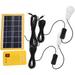 FRCOLOR Outdoor Portable Solar Home System Kit DC Solar Panel Power Generator LED Light Bulbs Solar Camping Lighting System with USB Charger