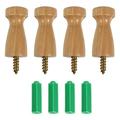 FRCOLOR 4pcs Wall Hook Wooden Creative Backpack Hanger Coat Hook Wall Mounted Hanger