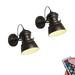 FSLiving Battery Operated Wall Sconces Wireless Black Iron Wall Lamp Retro Industrial Design E26 Base LED Nightstand Wall Light Fixture for Background Corner Loft Corrider Entrance - 2 Lights