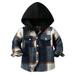 Miyanuby Toddler Kids Boys Girls Hooded Plaid Shirt Button Baby Red Plaid Shirt Plaid Shirt Hooded Clothes Blue 3M-8T