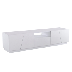 Merax Lowboard mit 1 Schublade, 4 Klappen und 1 offenen Fach, TV Lowboard, TV Schrank, TV -Kommode, Fernsehtisch