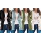 Women'sKnitted Loose Cardigan Sweater With Pocket, Black and Ivory,M,Two