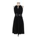 Apt. 9 Cocktail Dress - A-Line Keyhole Sleeveless: Black Print Dresses - Women's Size Small