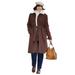 Plus Size Women's Wool Coat by Soft Focus in Chocolate Soft Camel (Size 22 W)