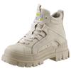 Schnürboots BUFFALO "ASPHA NC MID", Damen, Gr. 40, beige (beigefarben), Lederimitat, klassisch, Schuhe, Schnürstiefelette, High Top Sneaker mit weicher Schaftrandpolsterung