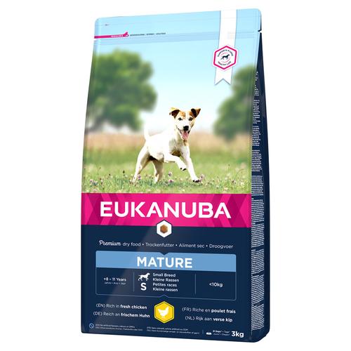 Sparpaket: 2x3kg Eukanuba Mature Dog Small Breed Huhn Hundefutter trocken