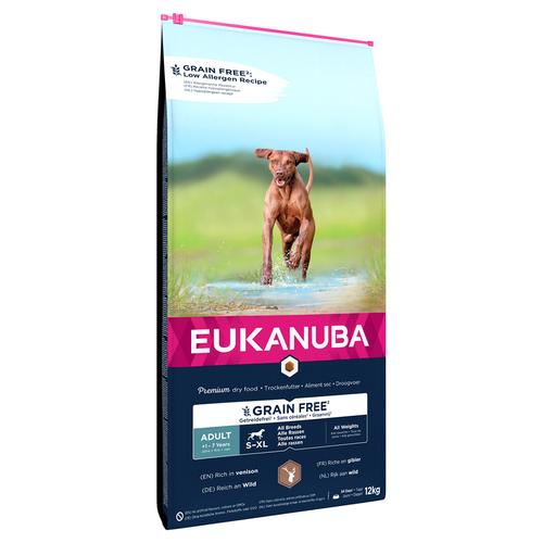 12kg Eukanuba Grain Free Adult Large Dogs Wild Hundefutter trocken