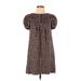 Marc by Marc Jacobs Casual Dress - Shift Crew Neck Short sleeves: Brown Dresses - Women's Size 0