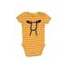 Just One You Made by Carter's Short Sleeve Onesie: Yellow Stripes Bottoms - Size 3 Month