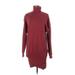 Young Fabulous & Broke Casual Dress - Sweater Dress Turtleneck Long sleeves: Burgundy Print Dresses - New - Women's Size Small