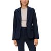 Kurzblazer S.OLIVER BLACK LABEL, Damen, Gr. 36, blau, Web, Obermaterial: 47% Polyester, 47% Viskose, 6% Elasthan, unifarben, casual, regular fit hüftlang, V-Ausschnitt, Langarm, Blazer, mit Stretch und 1-Knopf-Verschluss