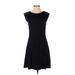 Banana Republic Casual Dress - A-Line Crew Neck Sleeveless: Black Solid Dresses - Women's Size 4