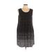 Sonoma Goods for Life Casual Dress - Mini Scoop Neck Sleeveless: Black Print Dresses - Women's Size Large