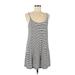 Brandy Melville Casual Dress - Mini Scoop Neck Sleeveless: Gray Print Dresses