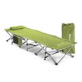 Alpcour Compact Folding Camping Cot - Single Person, Heavy Duty, Indoor & Outdoor Bed w/ Pillow in Green | 15 H x 27 W x 75 D in | Wayfair