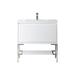 James Martin Vanities Milan 35" Single Bathroom Vanity Set Solid Surface/Metal in White | 36 H x 35.38 W x 18.13 D in | Wayfair 801V35.4GWBNKGW