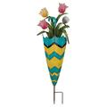 Regal Art & Gift Weather Resistant Metal Plant & Flower Garden Stake Metal in Blue/Green/Pink | 34 H x 11 W x 3.5 D in | Wayfair 13628