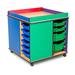 Playscapes Maker Space Construction Double Sided Cubby w/ Casters Wood in Red/Green/Blue | 24.5 H x 32.5 W x 32.5 D in | Wayfair 25-STM-001