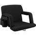 Alpcour Reclining Stadium Seat - Waterproof Foldable Chair w Extra Thick Padding & Back Support Metal in Black | 17 H x 21 W x 14 D in | Wayfair