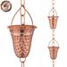 Marrgon Copper Rain Chain w/ Hammered Bell Style Cups for Gutter Downspout Replacement Copper in White | 36 H x 3 W x 3.5 D in | Wayfair MRG-CHRCB3