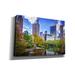 Latitude Run® Central Park South from Gapstow Bridge by Rick Berk - Wrapped Canvas Print Metal in Blue | 26 H x 40 W x 1.5 D in | Wayfair