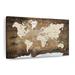 Williston Forge Vintage Map On Wood On Canvas Print Canvas in Black | 30 H x 45 W x 1.25 D in | Wayfair ACF789ED47C5436488855D9CF33FA59D