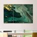 Everly Quinn Green & Gold Abstract On Canvas 3 Pieces Set Canvas in Brown | 24 H x 38 W x 1.25 D in | Wayfair 97B14CA24C3049DA97710F2B9A2089A7